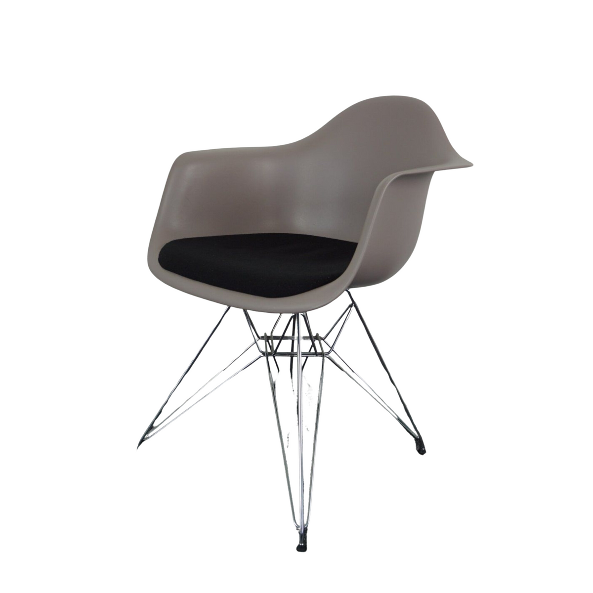 Vitra Eames Armchair DAR Design Stuhl | Grau | Schwarzes Kissen